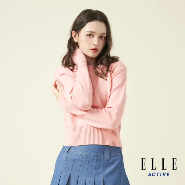 ELLE ACTIVE 女款 針織長袖毛衣-淺粉色(EA24A2W5401#71)