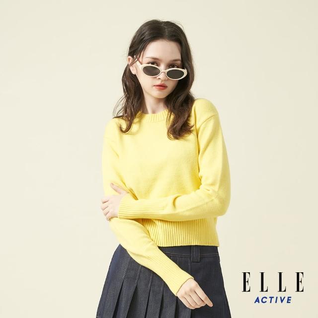 【ELLE ACTIVE】女款 針織長袖毛衣-黃色(EA24A2W5401#54)