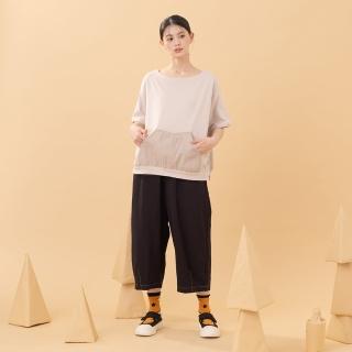 【MOSS CLUB】涼感大口袋錐形長褲(黑)