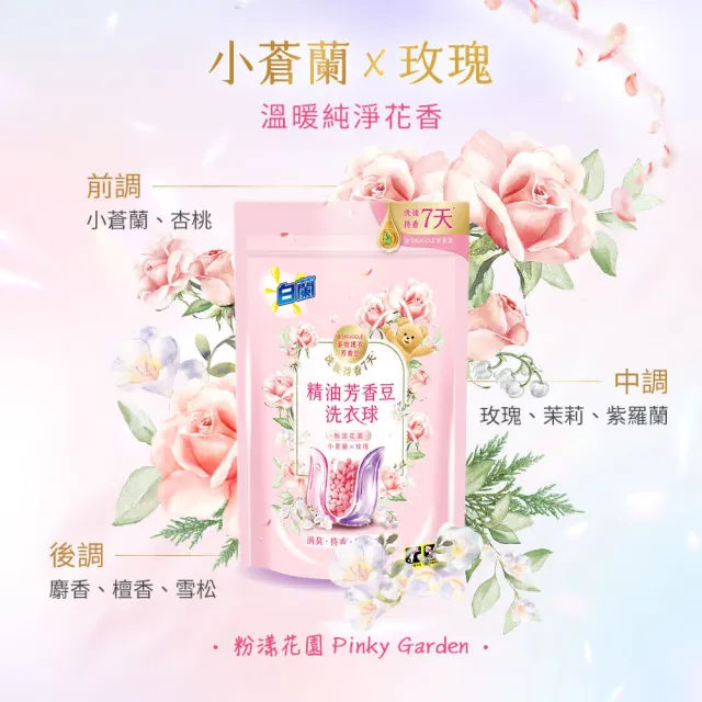 折價券專用【白蘭】精油芳香豆洗衣球_20顆/袋x6(粉漾花園/蔚藍夢境)