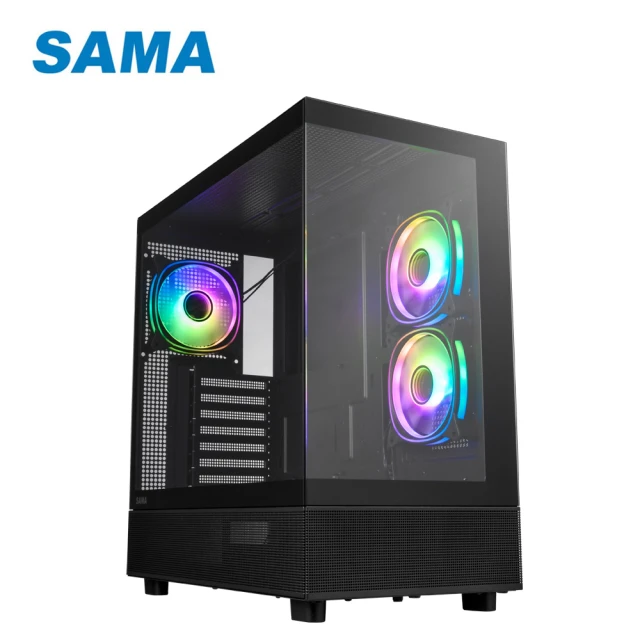 SAMA 先馬 幻境界 海景房 ATX 電腦機殼(黑色/支援Type-C)