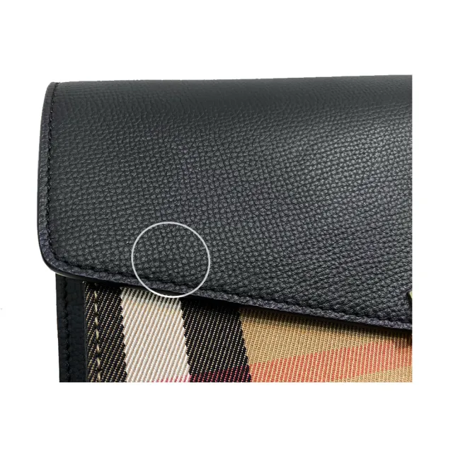 【BURBERRY 巴寶莉】39808251 經典HOUSE系列格紋棉麻拼色肩背/斜背包(全新展示品-黑色)