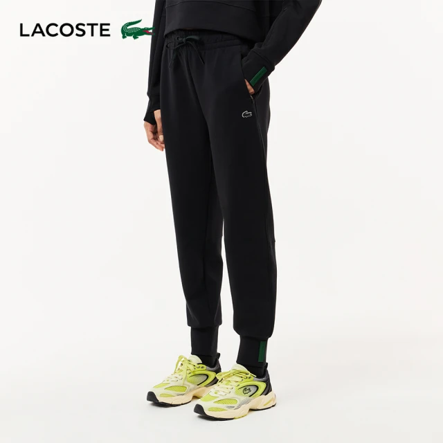 LACOSTE 女裝-縮口運動長褲(黑色)