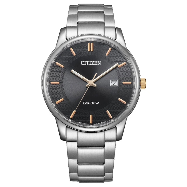 CITIZEN 星辰 光動能銀框情侶對錶 男款 黑面 40mm(BM6977-70E)