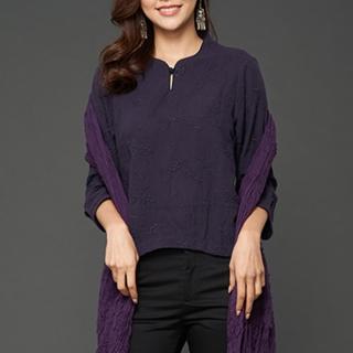 【古典美】古典美97013 刺繡花苞上衣(茶禪服/中國風/國服/漢服/手染服/棉麻/亞麻/天然纖維)