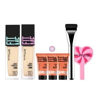 【MAYBELLINE 媚比琳】FIT ME 反孔特霧/水光粉底液全新升級PRO版30ml 2入組