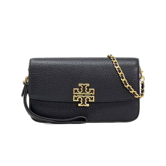 TORY BURCH 雙T-LOGO皮革鏈條斜背包