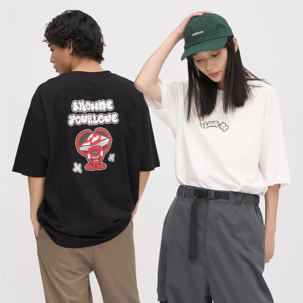 【plain-me】Show me your love圖TEE JNP0134-242(男短袖 女短袖 短t TEE 休閒上衣)