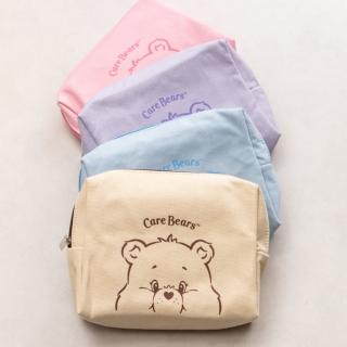 【Care Bears】彩虹熊大容量帆布收納包(小熊 正版授權 化妝包 旅行包)