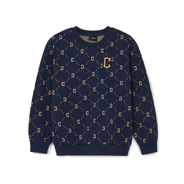 【MLB】童裝 大學T Monogram系列 克里夫蘭守護者隊(7AMTMD144-45NYS)
