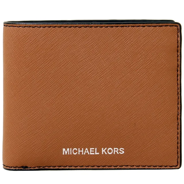 【Michael Kors】MK燙銀LOGO防刮皮革零錢袋男短夾/男皮夾 男生皮夾(多色任選)