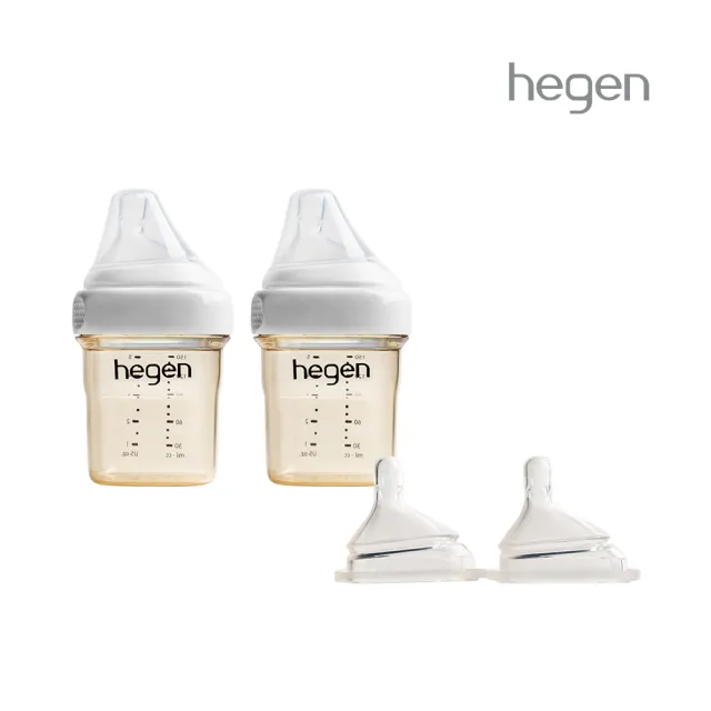【hegen】總代理｜奶瓶奶嘴組(150ml雙瓶+奶嘴兩入組)