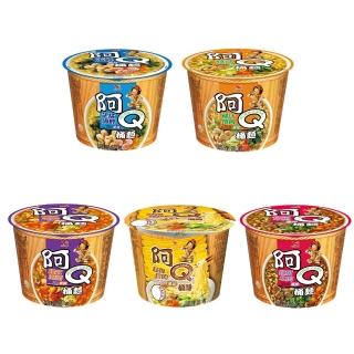 【阿Q桶麵】風味桶12入/箱(雞汁排骨/紅椒牛肉/生猛海鮮/韓式泡菜/蒜香珍肉 TQF微笑標章)