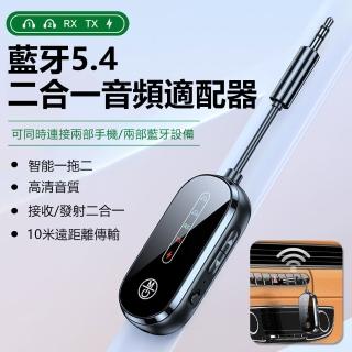 【Nil】C83Pro 二合一藍芽5.4音訊接收器 車載音響無線發射器 車家兩用 電視電腦耳機MP3適配器(母親節)