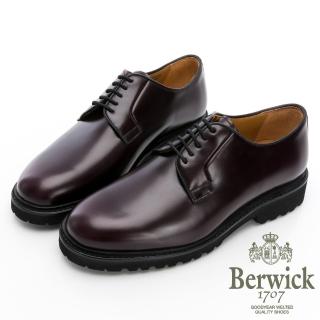 【GEORGE 喬治皮鞋】Berwick西班牙進口-VIBRAM耐磨亮面圓頭紳士鞋 -酒紅435020KM61