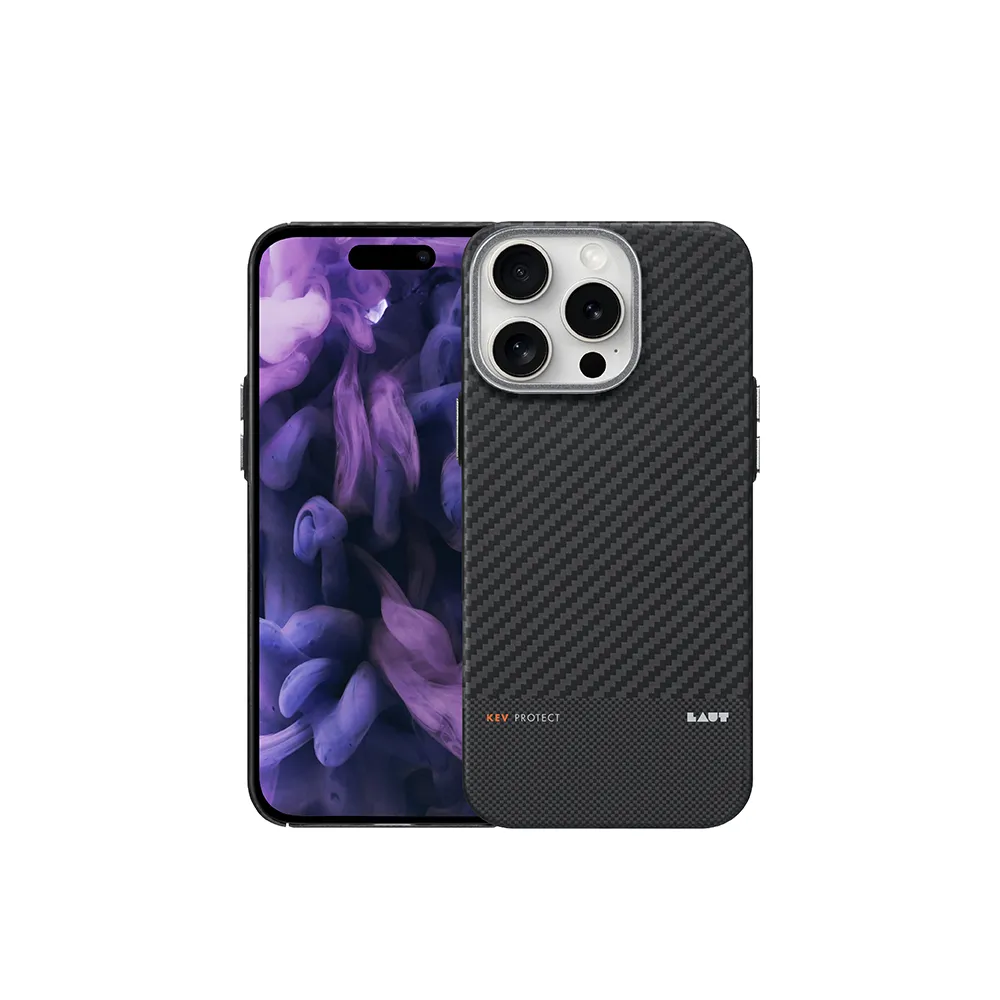 【LAUT 萊德】iPhone 16 Pro 磁吸鏡頭支架極薄纖維保護殼-黑(支援MagSafe功能)