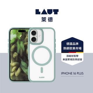 【LAUT 萊德】iPhone 16 Plus 磁吸簡約耐衝擊保護殼-霧綠(支援MagSafe功能)