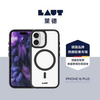 【LAUT 萊德】iPhone 16 Plus 磁吸簡約耐衝擊保護殼-霧黑(支援MagSafe功能)