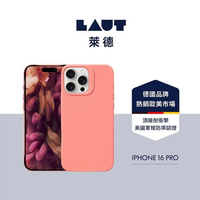 【LAUT 萊德】iPhone 16 Pro 磁吸輕量保護殼-粉橘(支援MagSafe功能)