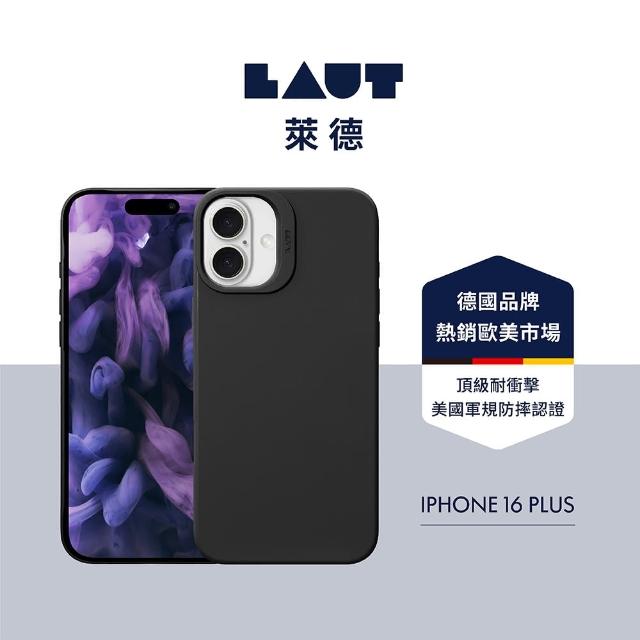 【LAUT 萊德】iPhone 16 Plus 磁吸輕量保護殼-黑(支援MagSafe功能)