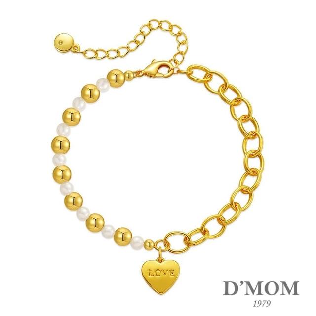 【DMOM】愛心轉珠珍珠拼接設計手鏈