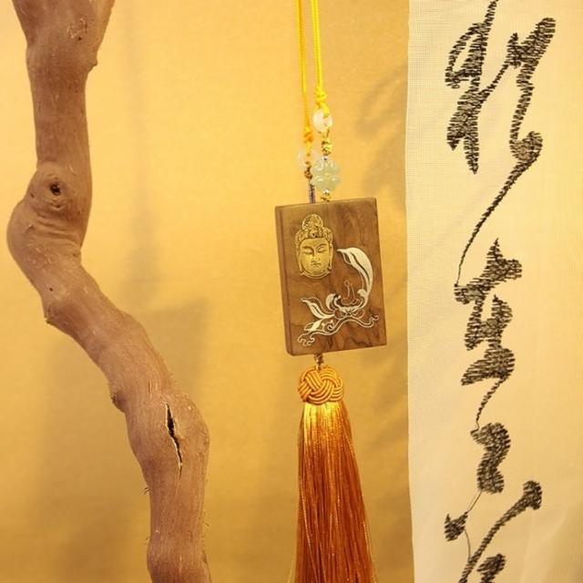 【米蘭精品】現貨+預購 汽車掛飾車內吊墜(金絲楠木鑲銀悟佛汽車內飾74if84)