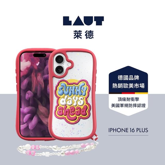 【LAUT 萊德】iPhone 16 Plus 磁吸手繩耐衝擊保護殼-炫彩紅(支援MagSafe功能)