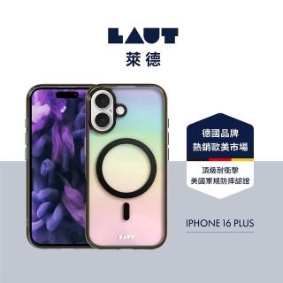 【LAUT 萊德】iPhone 16 Plus 磁吸炫彩保護殼-彩透黑(支援MagSafe功能)