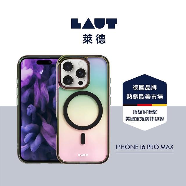 【LAUT 萊德】iPhone 16 Pro Max 磁吸炫彩保護殼-彩透黑(支援MagSafe功能)