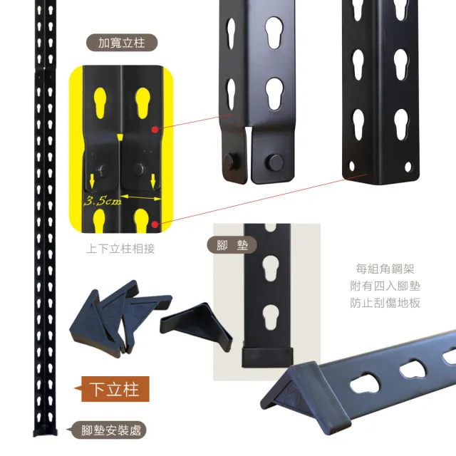 【居家cheaper】MIT專利免螺絲耐重角鋼架121x61x169cm四層(置物架 倉儲架 鐵架 荷重型層架 貨架 四層架)