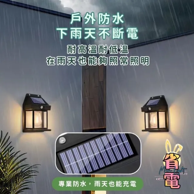 【《省電達人》】買一送一 復古風太陽能感應Led 壁掛燈(太陽能感應 免佈線 免鑽孔)