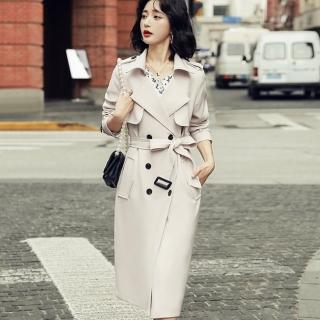 【巴黎精品】現貨+預購 風衣外套休閒大衣(長款時尚韓版氣質女外套4色a1hs3)