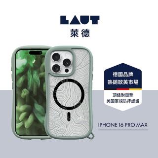 【LAUT 萊德】iPhone 16 Pro Max 磁吸耐衝擊保護殼-地圖透綠(支援MagSafe功能)