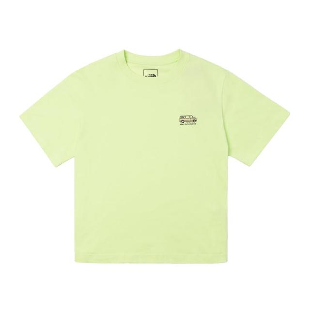 【The North Face】TNF 北臉 休閒 趣味印花寬鬆短袖T恤短袖上衣 W VAN LIFE SS TEE-AP 女 黃(NF0A88GPO0F)