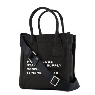 【MARC JACOBS 馬克賈伯】棉布拉鍊手提/斜背二用包-黑色/迷你款