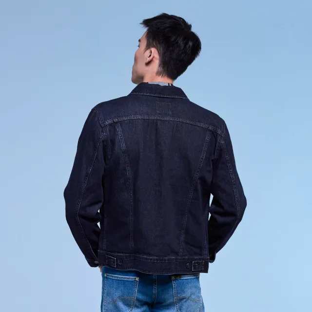 【Lee】男裝 牛仔外套 / 經典闊型 深藍洗水 標準版型 / 101+ 系列(LB414005718)