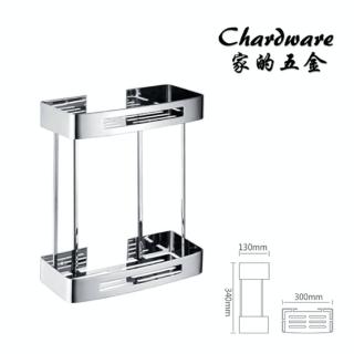 【H5184】304不鏽鋼（雙層）亮光置物架(衛浴配件.浴室.置物架.不銹鋼.牆角架.層架.收納.衛浴)