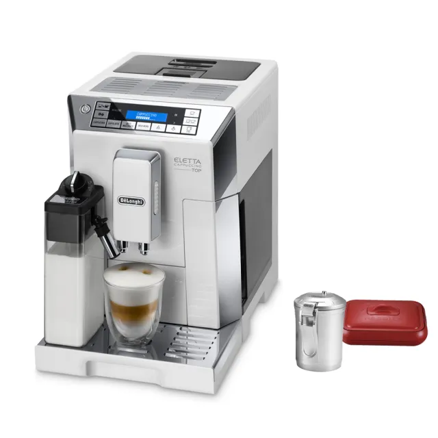 【Delonghi】ECAM 45.760.W 全自動義式咖啡機(+ 電烤盤 + 自動真空儲豆罐)