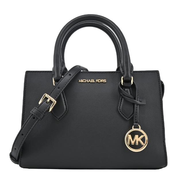 【Michael Kors】SHEILA防刮三層手提/斜背兩用包(小/黑金)