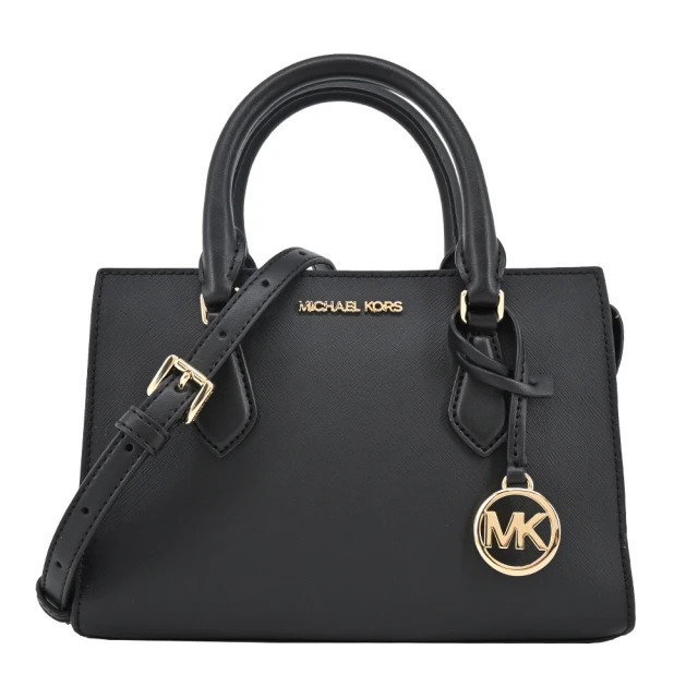 Michael Kors SHEILA防刮三層手提/斜背兩用包(小/黑金)