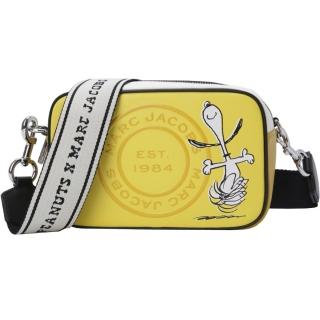 【MARC JACOBS 馬克賈伯】MARC JACOBS X PEANUTS聯名限定款黃色史奴比皮革單拉鍊斜背相機包