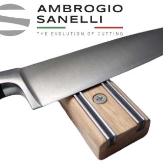 【SANELLI 山裡尼】英國Bisbell 專業磁吸刀架 橡膠木 45cm(磁鐵刀架 磁性刀架 刀具收納架 磁吸刀架)