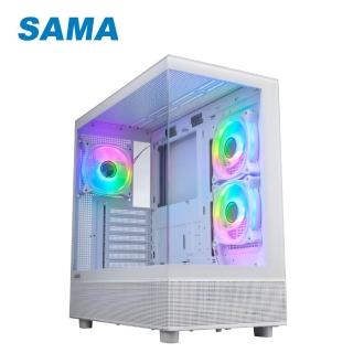 【SAMA 先馬】幻境界 海景房 ATX 電腦機殼(白色/支援Type-C)