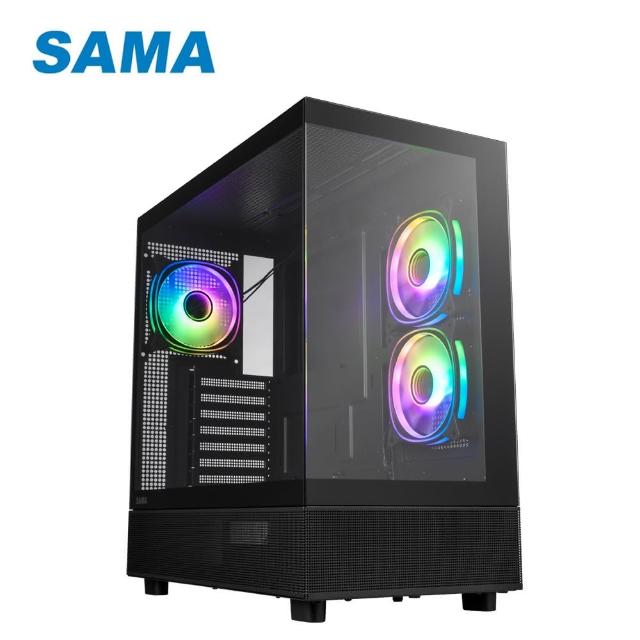 【SAMA 先馬】幻境界 海景房 ATX 電腦機殼(黑色/支援Type-C)