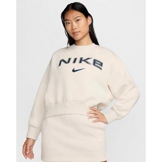 【NIKE 耐吉】長袖上衣 女款 運動 短版 AS W NSW PHNX FLC OOS LOGO CRE 米 FV7675-104