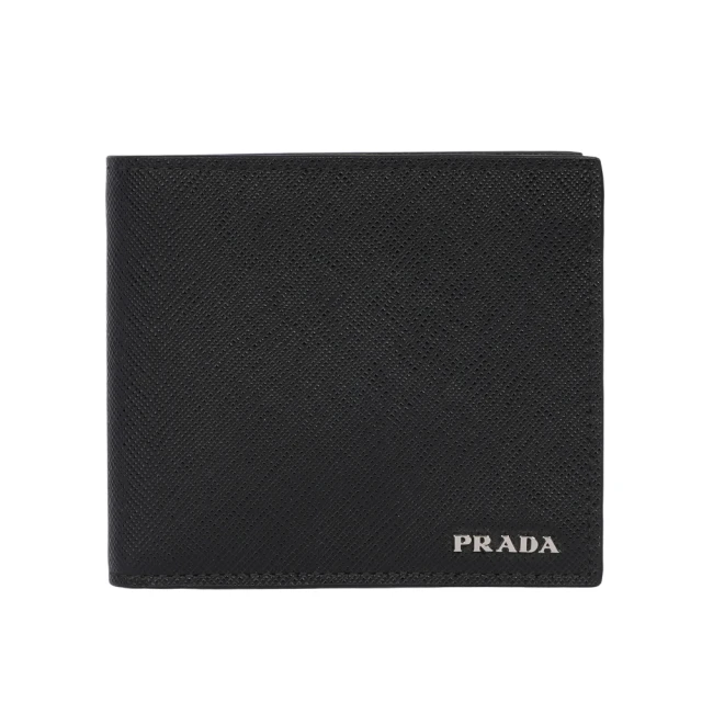 PRADA 普拉達 PRADA經典LOGO對折防刮牛皮6卡卡