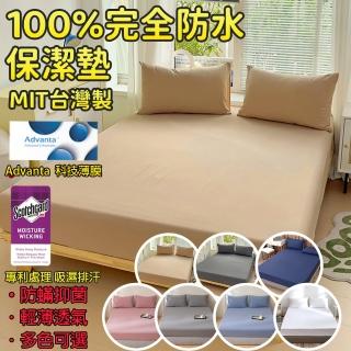 【Annette】100%防水吸濕排汗床包式保潔墊＋枕套三件組（特大）《側邊加高35cm》