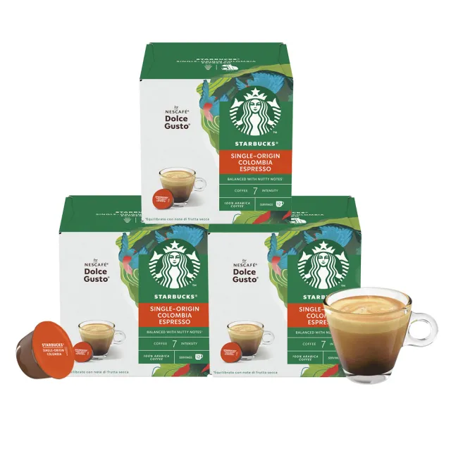 【NESCAFE Dolce Gusto-週期購】STARBUCKS 星巴克咖啡膠囊12顆x3盒(口味任選;適用雀巢多趣酷思咖啡機)