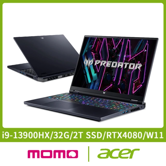 Acer 宏碁 全新拆封品★16吋i9 RTX電競筆電(Helios 300/PH16-71-96W2/i9-13900HX/32G/2T/RTX4080/W11)