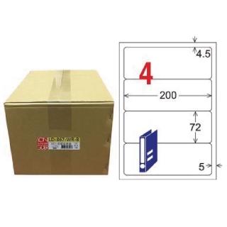 【龍德】LONGDER 三用電腦標籤 A4 4格 圓角 72*200mm 可再貼 1000張/箱 LD-867-WR-B(適用雷射、噴墨、影印)